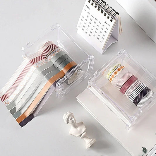 Creative Cutter Tape Tool Dispenser Transparent Holder Office Peaceful Pleasures Health and Wellness