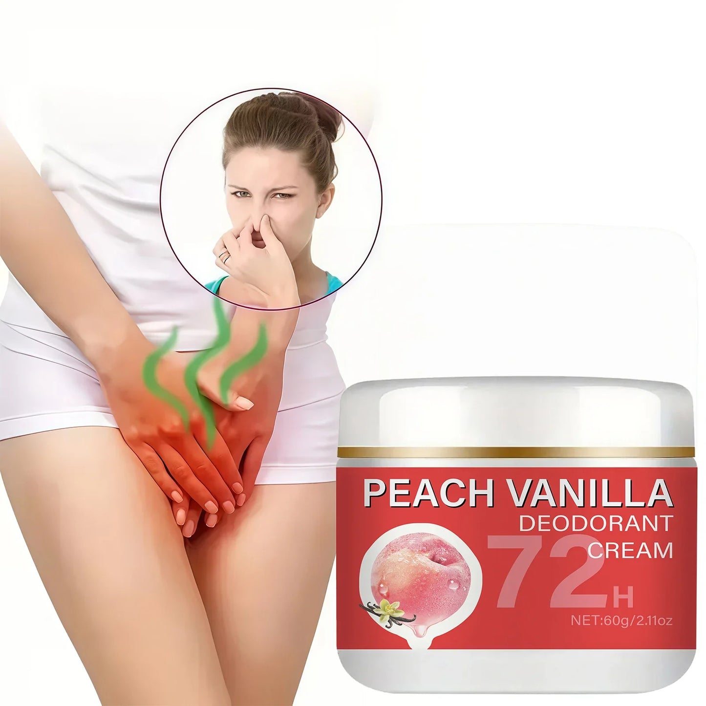 Peach Underarm Deodorant Cream – 72-Hour Freshness for Women
