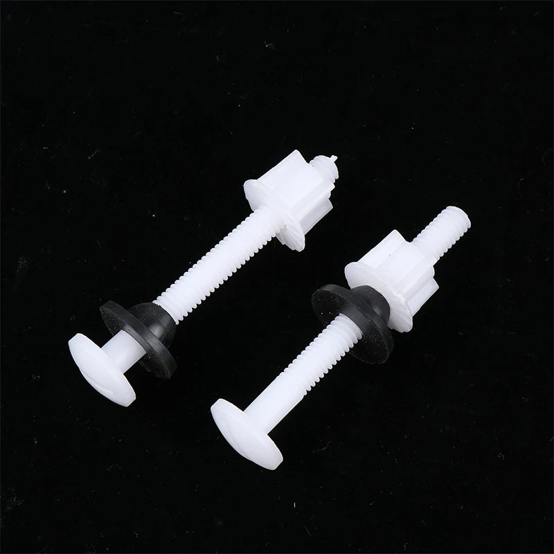 New 2 Pcs Plastic Toilet Seat Hinge Repair Bolts + Fitting Screws +Washers Kit For Home Bathroom Accessories Peaceful Pleasures Health and Wellness