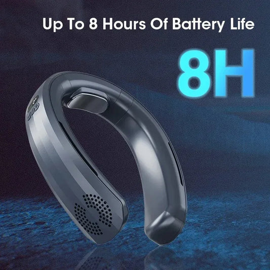 Wireless Portable Bladeless Neck Fan Hands-Free 3-Speed USB Rechargeable 4000mAh Silent Cooling for Office Outdoor Travel Peaceful Pleasures Health and Wellness