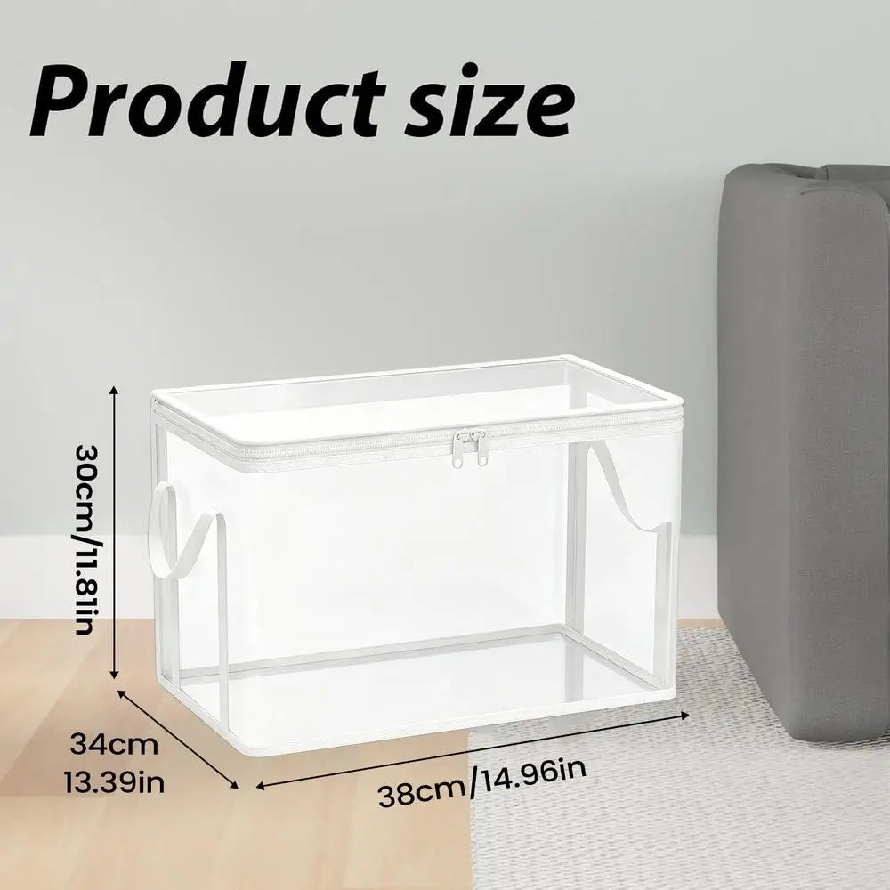 Clear Stackable PVC Storage Bins | 2-Pack Organizer Boxes