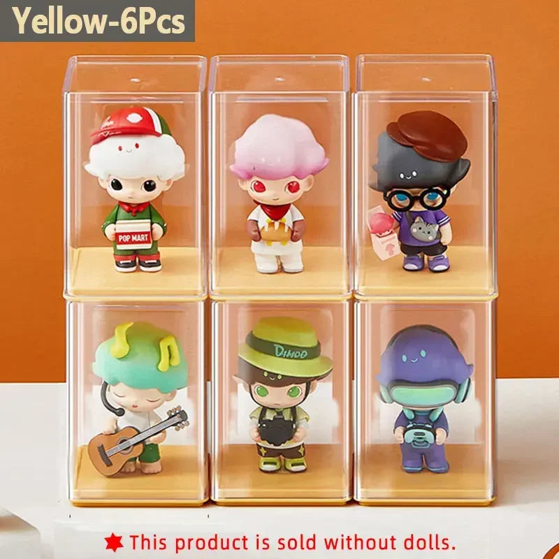 6-Pack Transparent Storage Boxes for Figures & Dolls Display