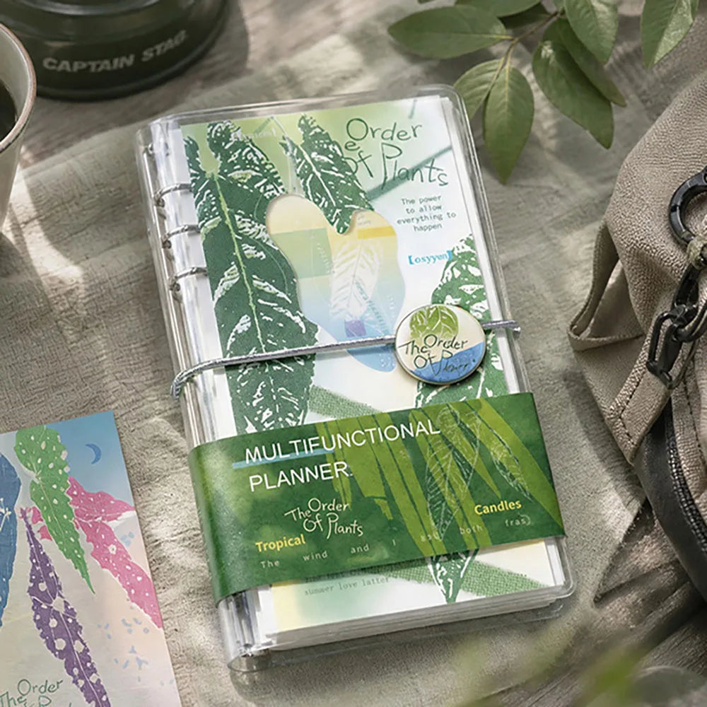 Handbook Multifunctional Loose Leaf Plan Including Stickers Straps