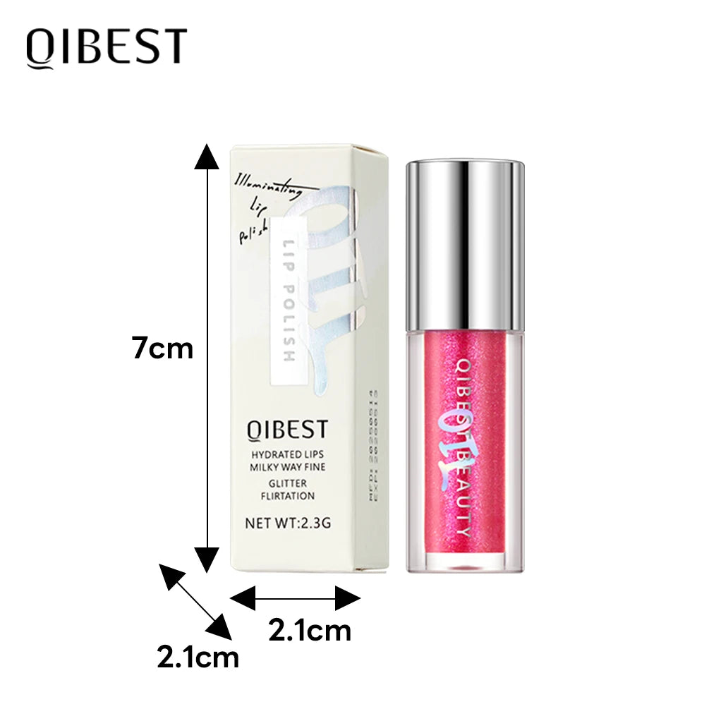 QIBEST Sparkling Diamond Lip Gloss Mirror Moisturizing Non-Sticky Cup Long Lasting Shimmer Lip Glaze Glitter Liquid Lipstick Peaceful Pleasures Health and Wellness