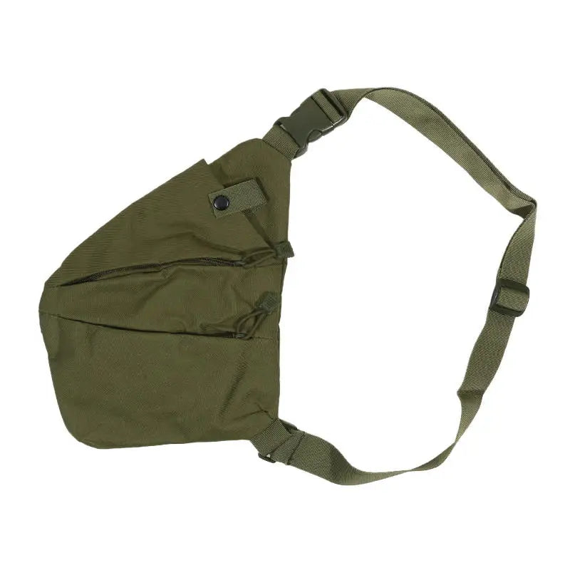 Outdoor Cycling Crossbody Bag Multi Functional Tactical Chest Bag Mountaineering Army Fans Chest Hanging Bag Men's Shoulder Bag Peaceful Pleasures Health and Wellness Green (right)