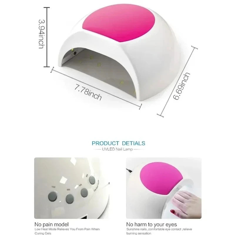 SUNUV 48W Nail Lamp UV Lamp SUN2 Nail Dryer for UVLED Gel Nail Dryer Infrared Sensor with Rose Silicone Pad Salon Use Peaceful Pleasures Health and Wellness
