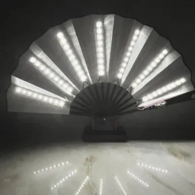 LED Glow Folding Hand Fan – Rave, Festival & Party Accessory