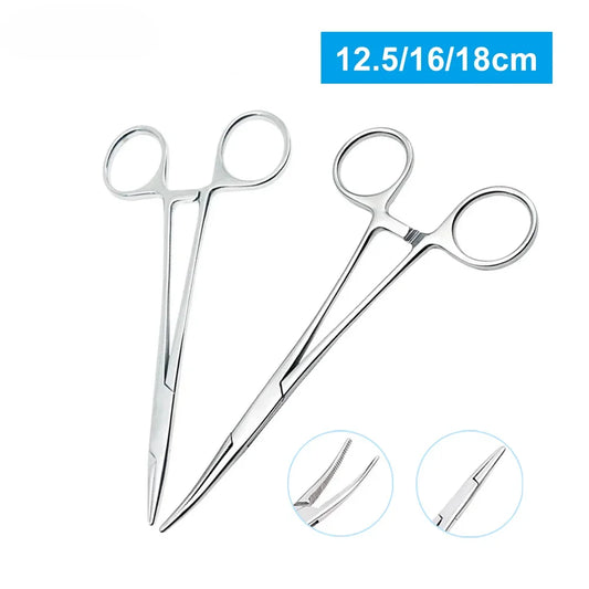 Stainless Steel Locking Forceps Artery Surgical Clamp Curved Straight Tip Fish Hook Pliers Hemostatic Forceps Hand Tools Peaceful Pleasures Health and Wellness