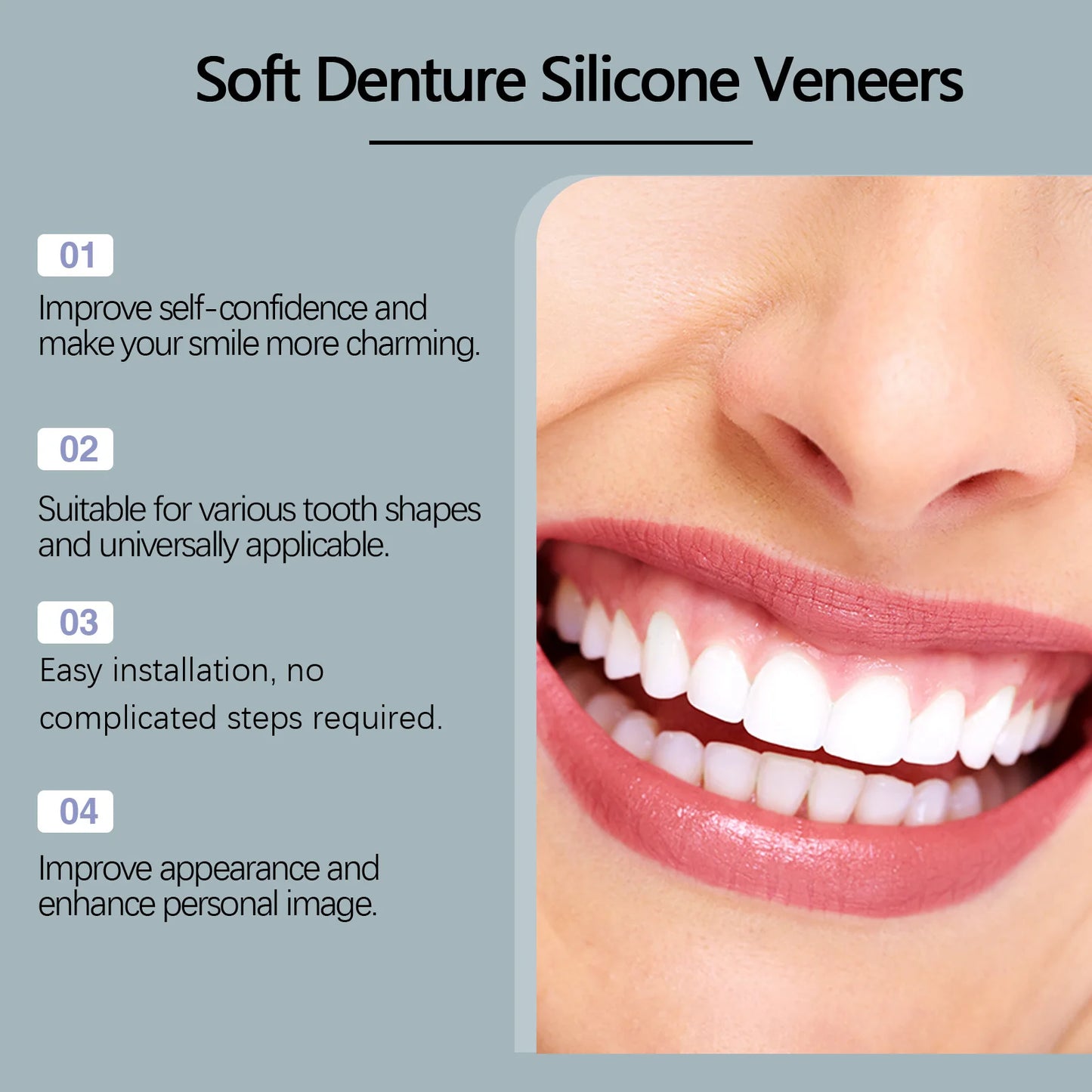 Soft Silicone Temporary Tooth Veneers Smile Correction Kit