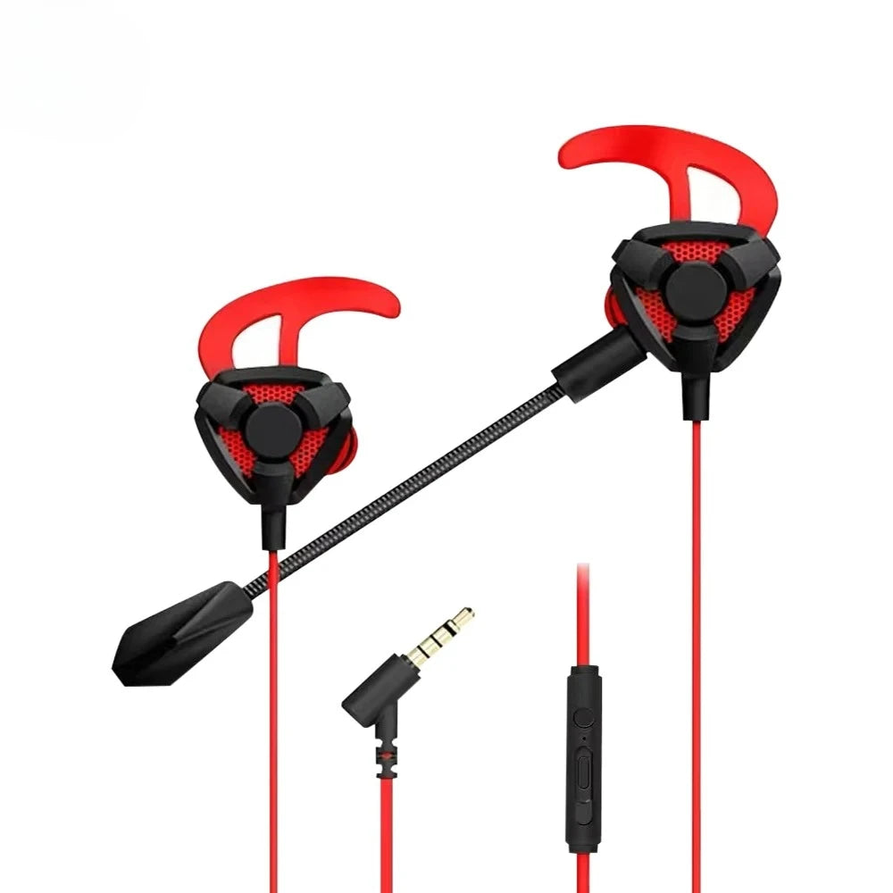 Professional Gamer Earphone Wired Headset Gaming Earbuds With Mic For Pubg PS4 CSGO Casque Phone Tablet Laptop Universal Game Peaceful Pleasures Health and Wellness Red