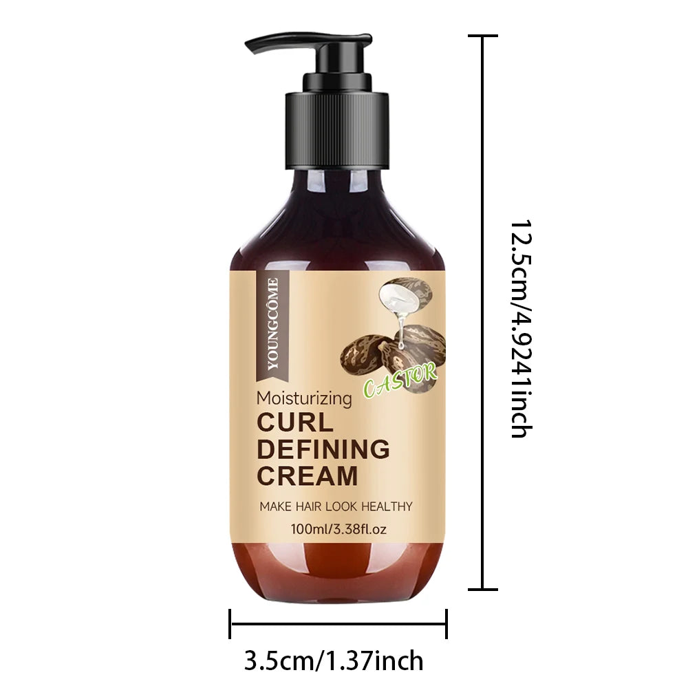 100ML Men's Castor Oil Curling Cream with Rosemary and Peppermint to Control Curling Peaceful Pleasures Health and Wellness