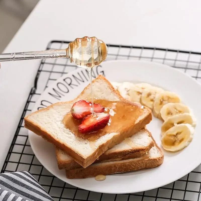 Transparent Honey Stirring Stick Plastic Long Handle Honey Spoon Practical Milk Tea Jam Stirring Bar Multifunction Kitchen Tools Peaceful Pleasures Health and Wellness