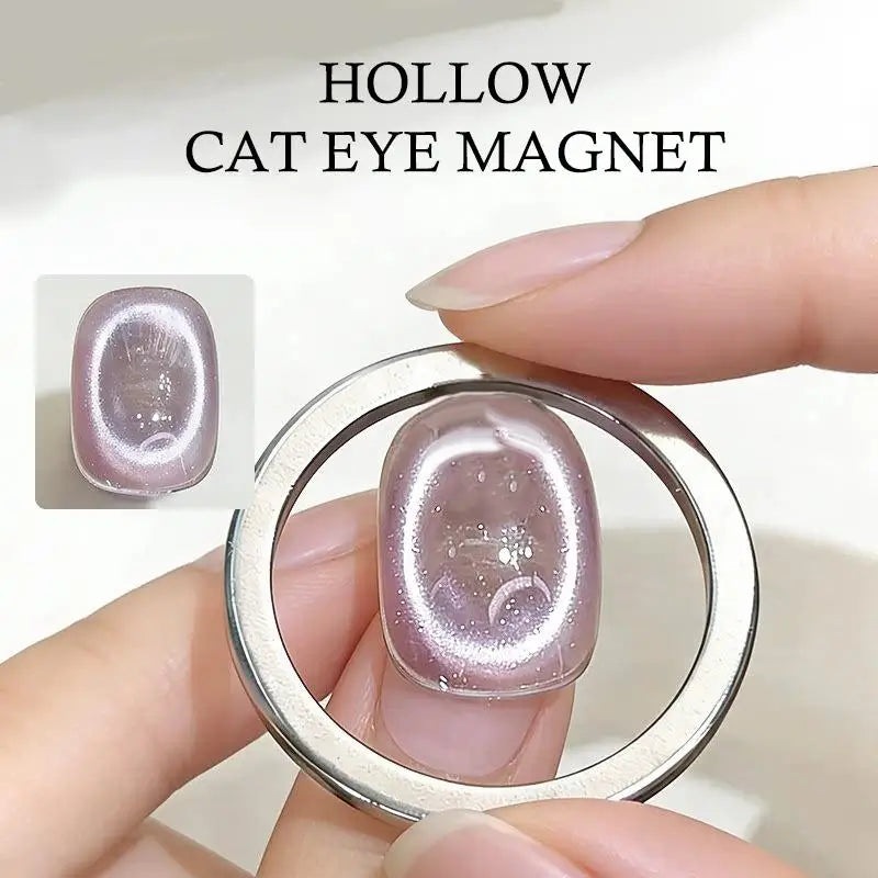 Nail Art Cat's Eye Magnet Tool Hollow Ring-shaped Glass Bead Cat Eye Magnetic Nail Art Effect Magnetic Gel Polish Manicure Tools Peaceful Pleasures Health and Wellness