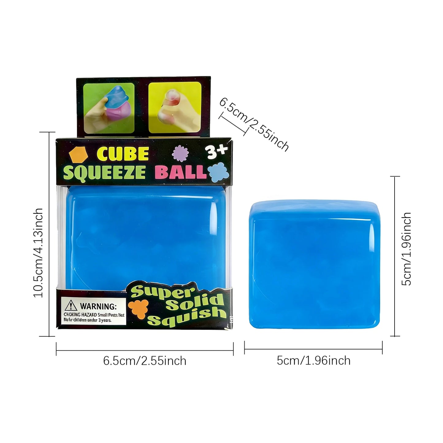 Mini Ice Cube Squishy Fidget Toy | Soft Sensory Squeeze Cube