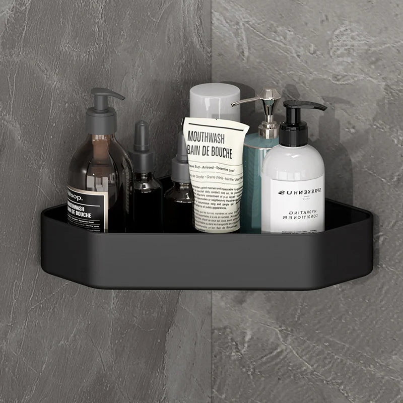 Aluminum Corner Bathroom Shelf | Wall Mounted Shower Organizer