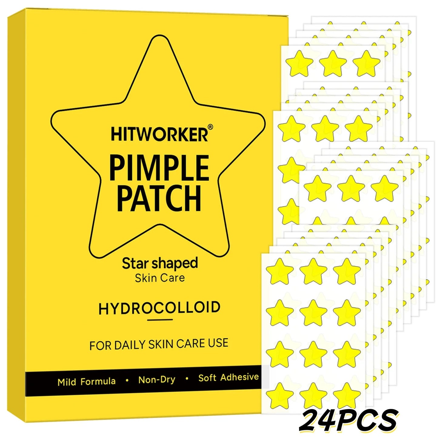 Yellow Star Hydrocolloid Spot Patches | 24/120pcs Skin Care