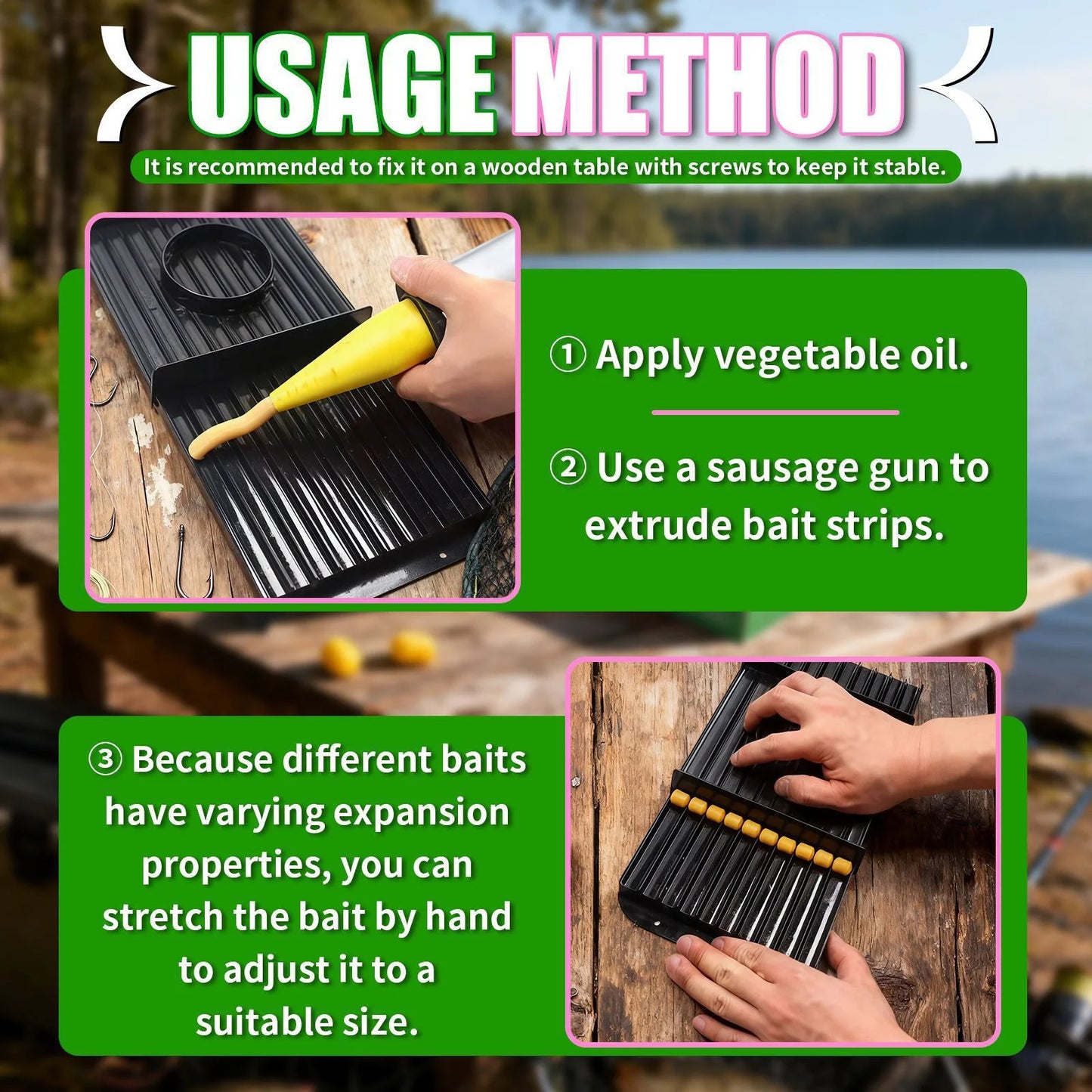 Carp Fishing Bait Roller Tool Kit Portable Bait Shaper BoiliesRoll Accessories For Outdoor Fishing Peaceful Pleasures Health and Wellness