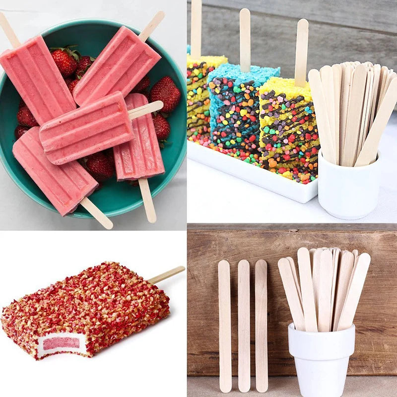 Craft Sticks Ice Cream Sticks Wooden Popsicle Stick 11.4cm Length Treat Ice Pop For Beverage Resin Mold Handmade Tools Peaceful Pleasures Health and Wellness