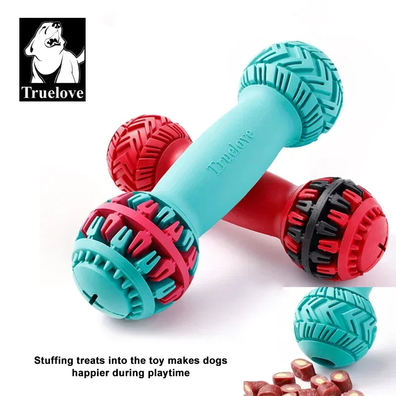 Truelove Pet Super Durable Leak-proof Treat Dispenser Dog Toy Dumbbell Slow Feeder IQ Training Playing Teething Dog TLT2606 Peaceful Pleasures Health and Wellness