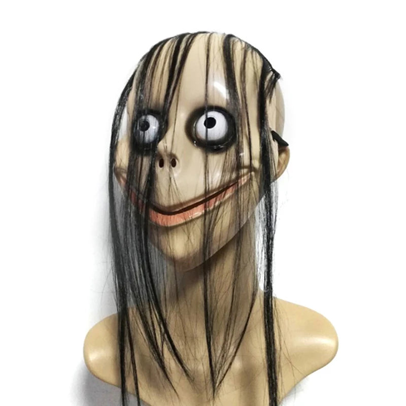 MoMo Ghost Halloween Mask – Long Hair Female Horror Mask