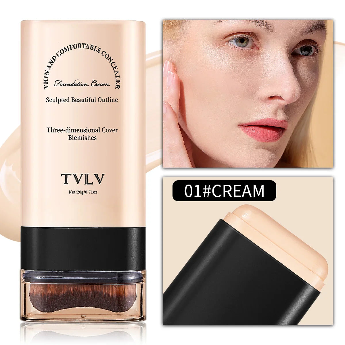 Lightweight Full-Coverage Cream Concealer – All Skin Types