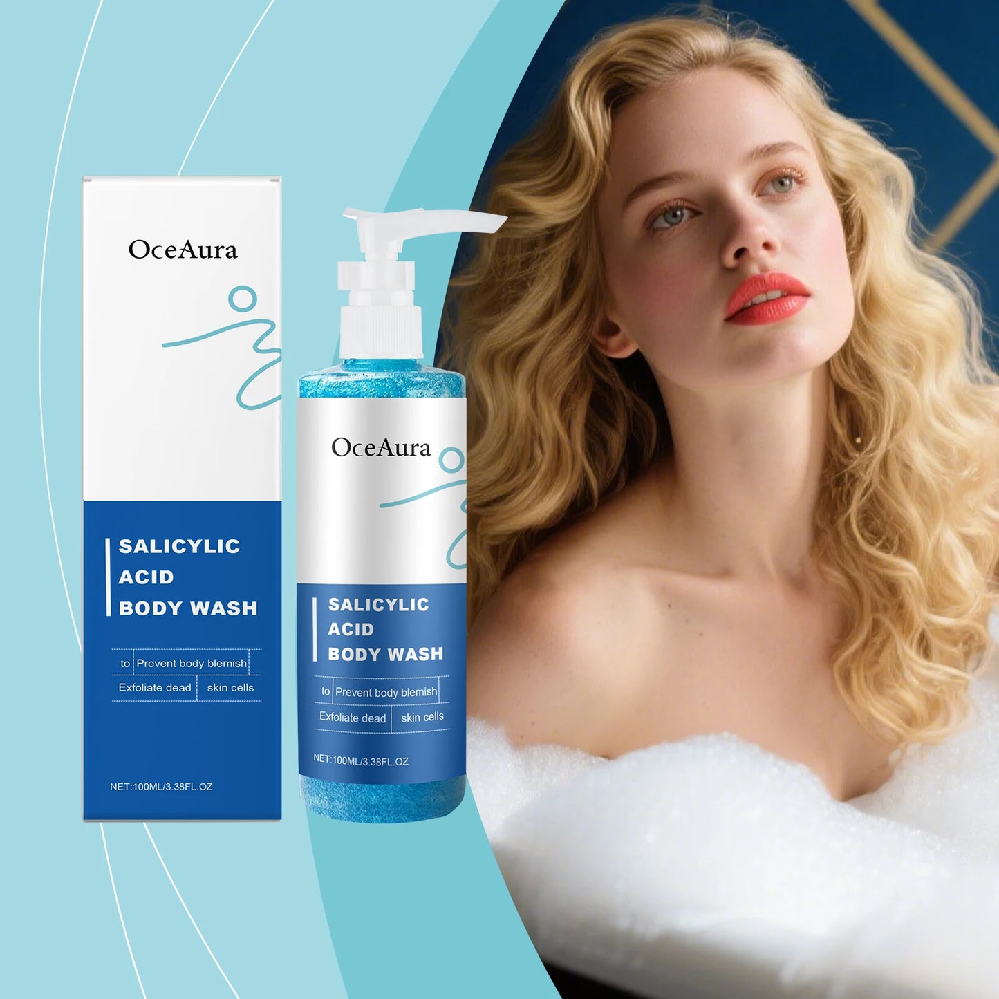 OceAura Salicylic Acid Exfoliating Body Wash | Oil Control 100ml