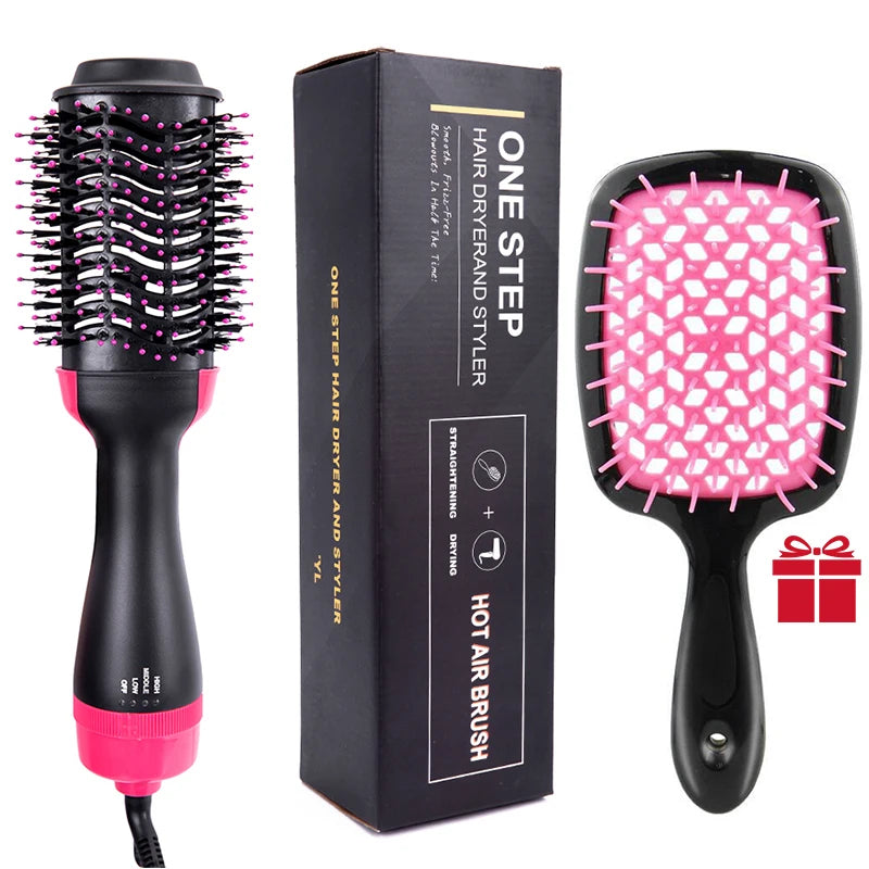 Hair Dryer Brush 4 In 1 One Step Volumizer Blow Dryer Brush Professional Hot Air Brush Negative Ion Anti-Frizz For Drying Peaceful Pleasures Health and Wellness black EU Plug