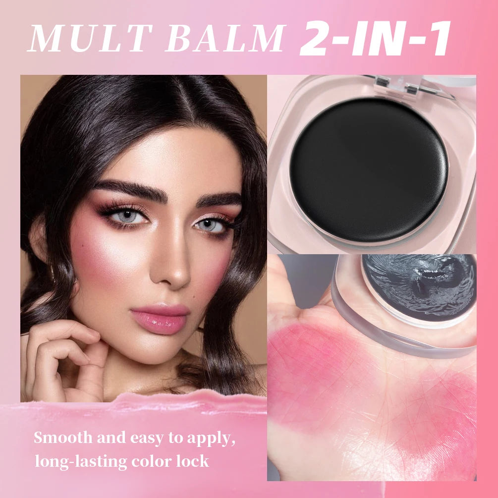 QIBEST Color Changing Lipstick Blush 2 In 1 Lip Gloss Shine Moisturizing Black Lip Balm Tint Sexy Plumping For Cheek Lips Makeup Peaceful Pleasures Health and Wellness