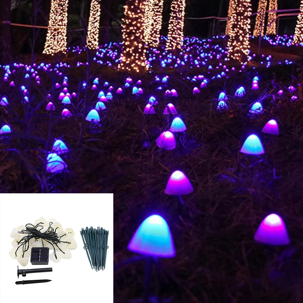 Mushroom Solar Pathway Lights – Waterproof LED Garden Stake Lamps