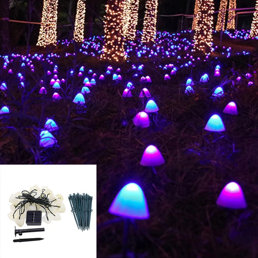 Mushroom Solar Pathway Lights – Waterproof LED Garden Stake Lamps Solar Garden Light Peaceful Pleasures Health and Wellness 3.5M 10leds PURPLE