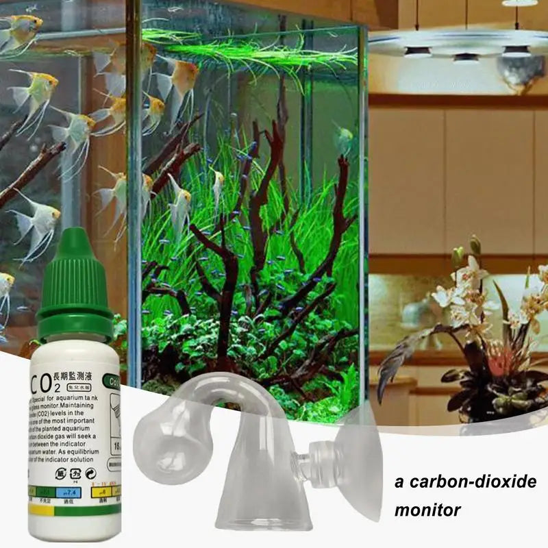 CO2 Indicator Drop Checker Solution Long Term Monitor Test Fish Tank Glass Aquatic Co2 Tester for Fish Tank Aquariums Peaceful Pleasures Health and Wellness