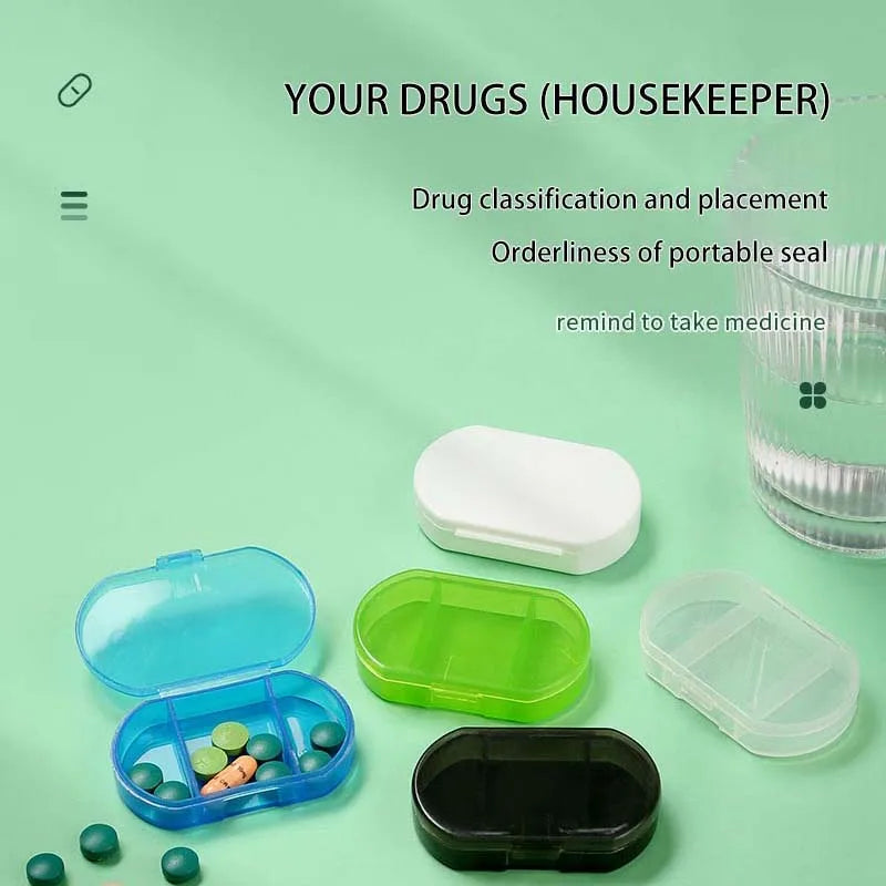 Mini Travel Pill Organizer | 2 & 3 Grid Portable Tablet Case