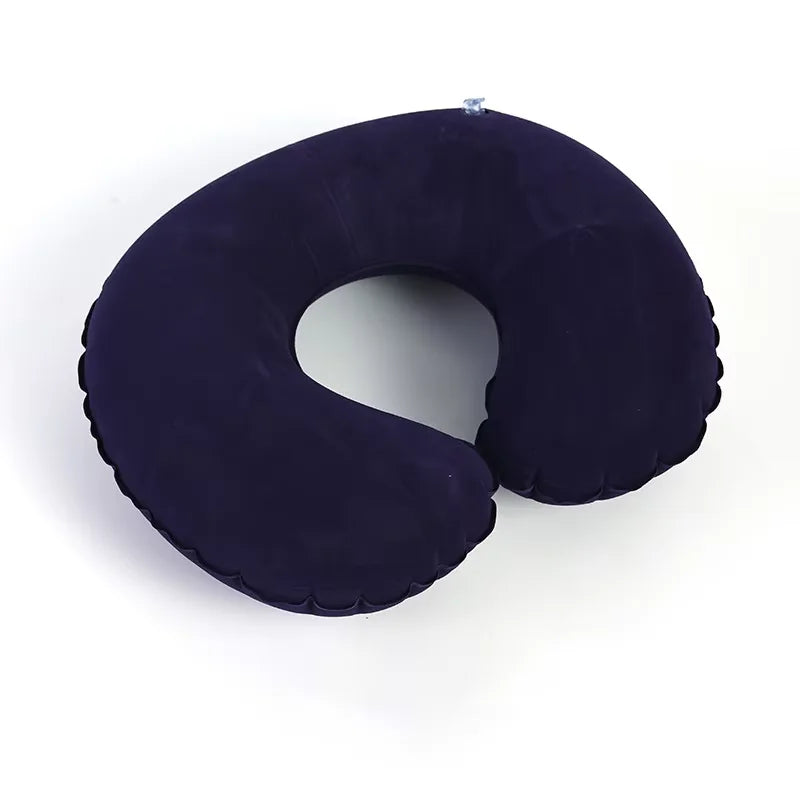 Inflatable C-Shaped Travel Neck Pillow | Portable PVC Cushion