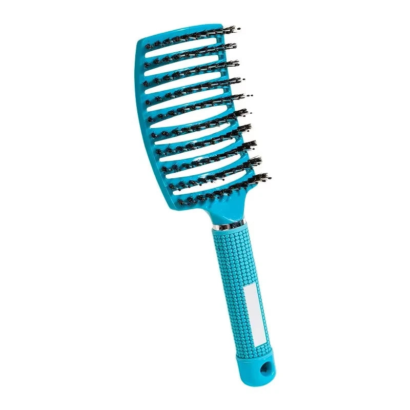 Women's Boar Bristle Hair Brush Scalp Massage Comb Wet Curly Detangle Nylon Hairdressing Styling Tool for Salon Hair Brush Peaceful Pleasures Health and Wellness SZ01-Green