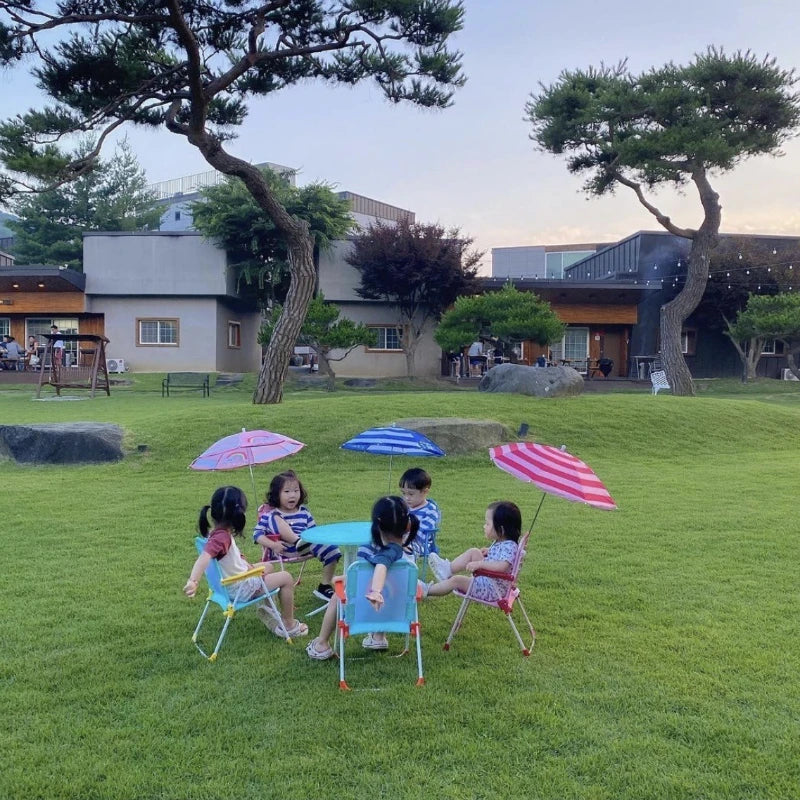 Cartoon Animal Pattern Chair & Child's Umbrellas Folding Outdoor Camping Chairs Beach Courtyard Garden Portable Folding Chairs Peaceful Pleasures Health and Wellness