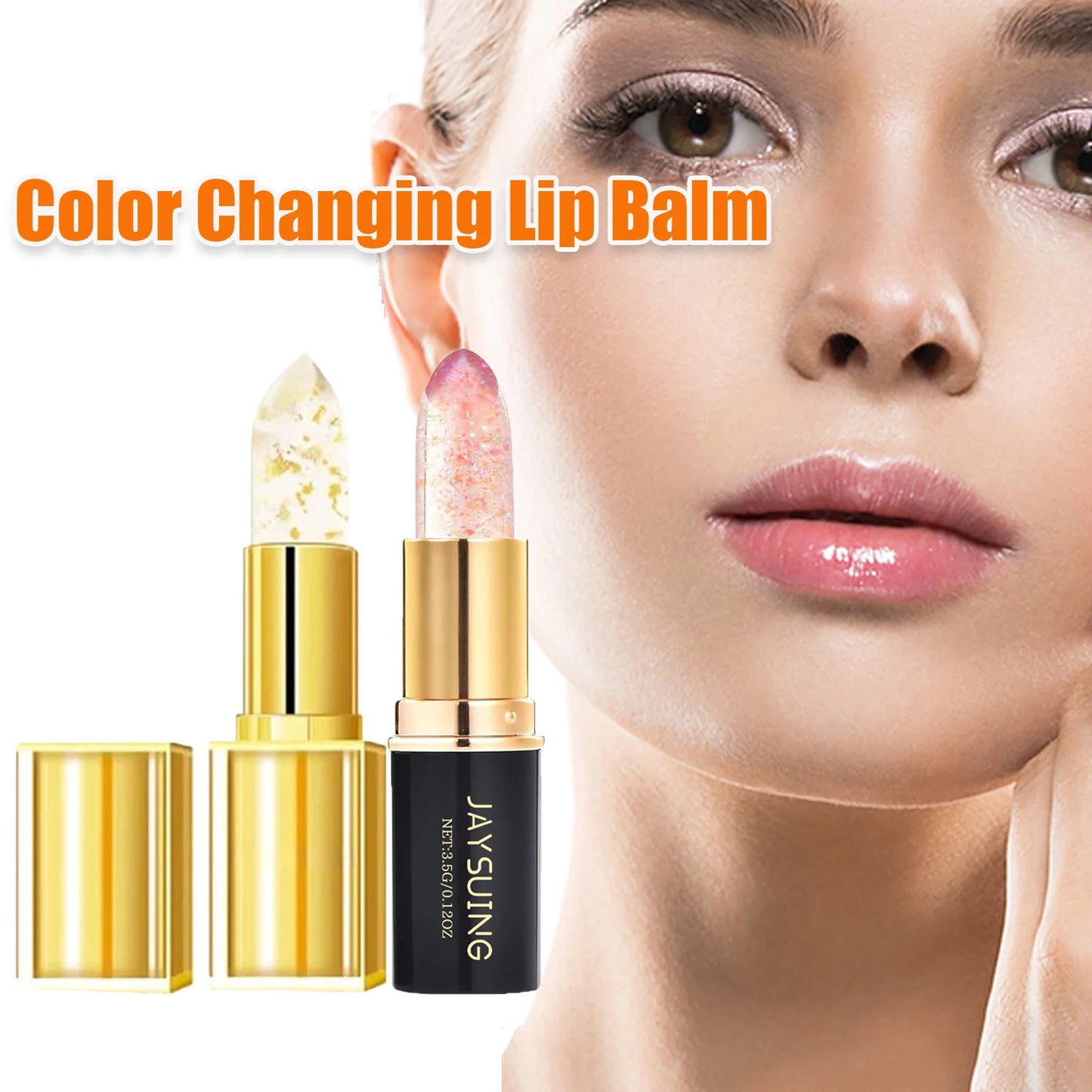 pH Color Changing Lip Balm – Shimmer & Gold Foil Tinted Gloss Peaceful Pleasures Health and Wellness