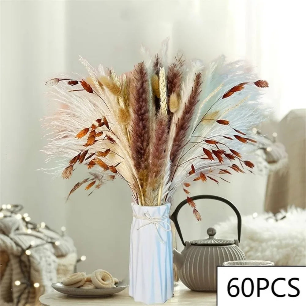 100pcs Dried Pampas Grass Bouquet | Boho Wedding & Home Decor