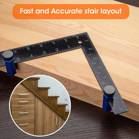 Aluminium Alloy Stair Gauge Stair Gauge Stair Gauge Aluminum Alloy Hex Flat Gauge with Thumb Screw for Framing and Rafter Peaceful Pleasures Health and Wellness