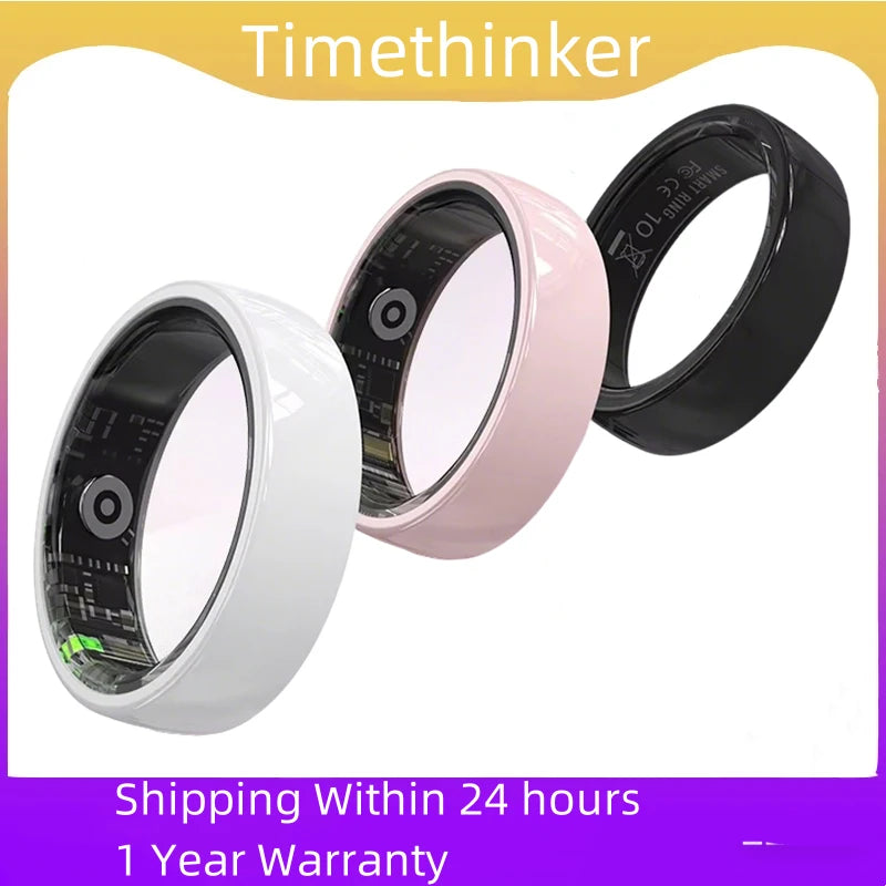 R12 Smart Ring with Charging Case Women Men Gesture Control Heart Rate Sleep Monitor SmartRing 5ATM Waterproof For Android IOS Peaceful Pleasures Health and Wellness