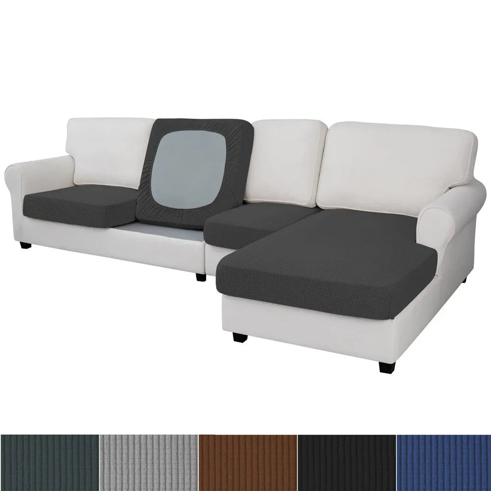 Stretch Sofa Seat Couch Cushion Covers Furniture Protector Washable Removable for L Shape Chaise Anti-Slip Pets Kids Soft Cover Peaceful Pleasures Health and Wellness