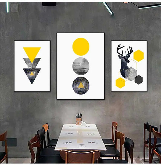 Painting for Living Room No Framed Nordic Style Geometric Starry Abstract Deer Wall Art Print Picture Canvas Peaceful Pleasures Health and Wellness