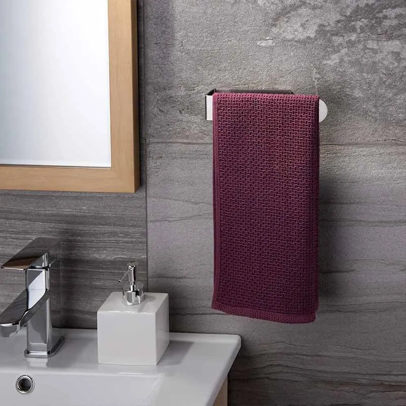 Self Adhesive Towel Ring Holder – Matte Black Stainless Steel