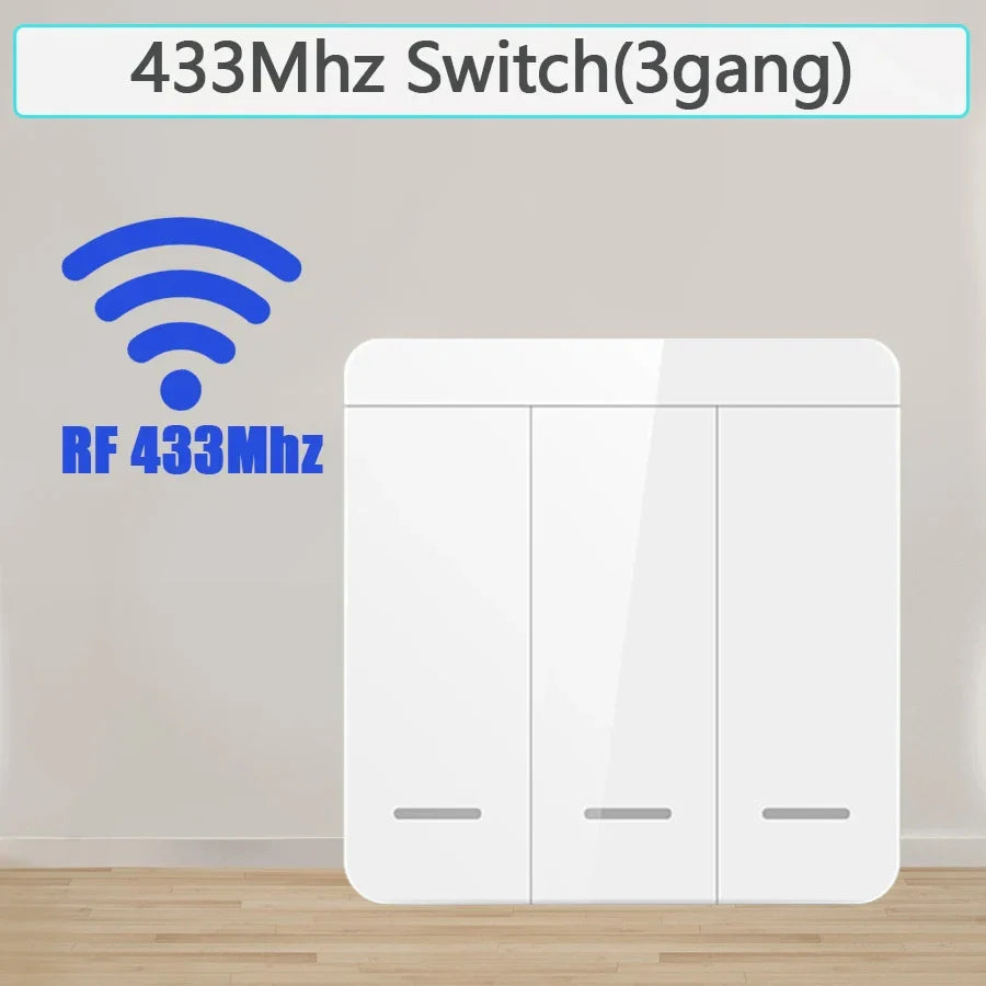 Tuya WiFi RF433MHz Smart Wall Switch 1/2/3 Gang | Alexa Google