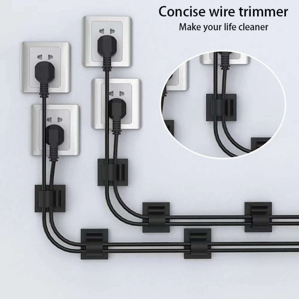 50-Pack Clear Adhesive Cable Clips | Indoor & Outdoor Wire Organizer