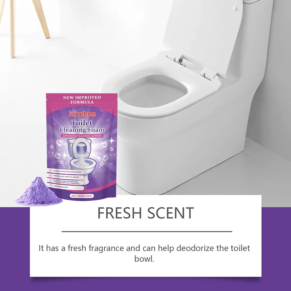Toilet Bowl Cleaner Self Activating Miracles Powder Foam Deep Descaling Stain Remover For Toilet Bowl Cleaning Bathroom Supplies Peaceful Pleasures Health and Wellness