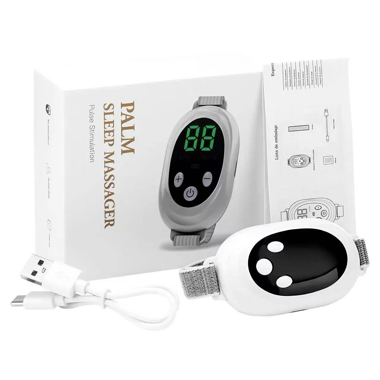Portable Handheld Sleep Aid Machine Calming Sleep Instrument Anti Insomnia Anxiety Deep Sleep Massage Device For Men Women Peaceful Pleasures Health and Wellness White