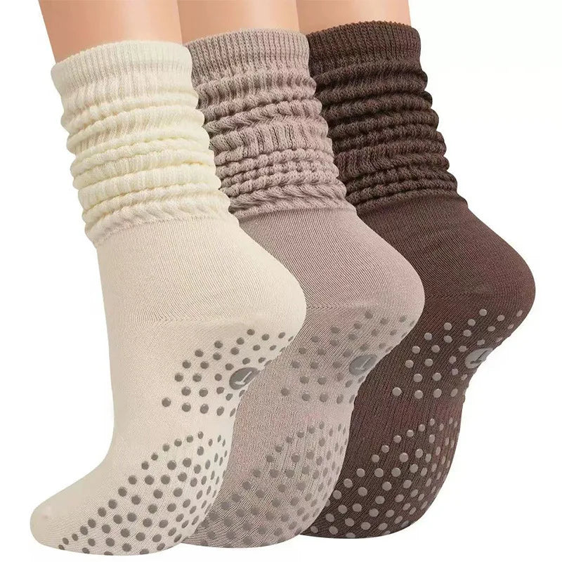Yoga Socks Mid-Calf Pilates Socks Non-Slip Women's Sweat-Absorbent Non-Slip Dotted Floor Socks Versatile Sports Fitness Silicone Socks Peaceful Pleasures Health and Wellness