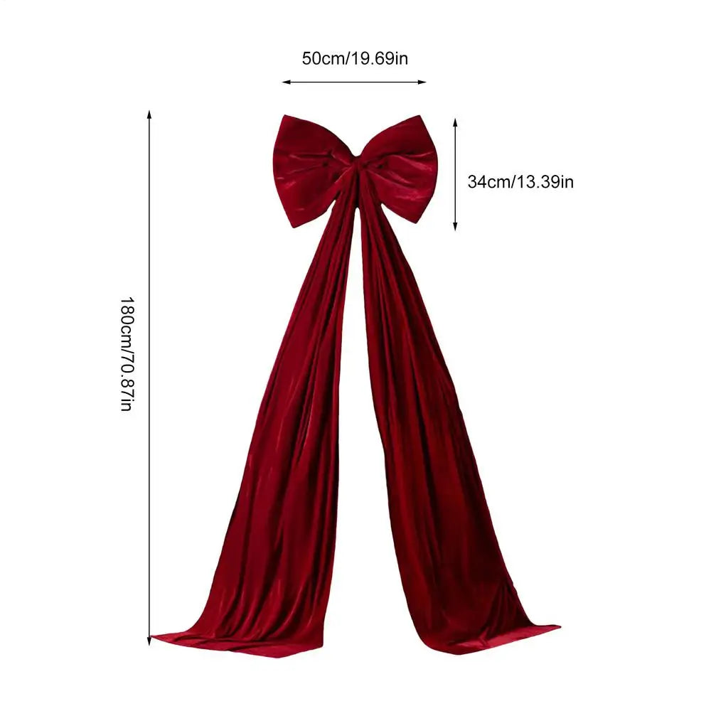 Large Velvet Christmas Tree Bow – 20x71 Inch Oversized Decor