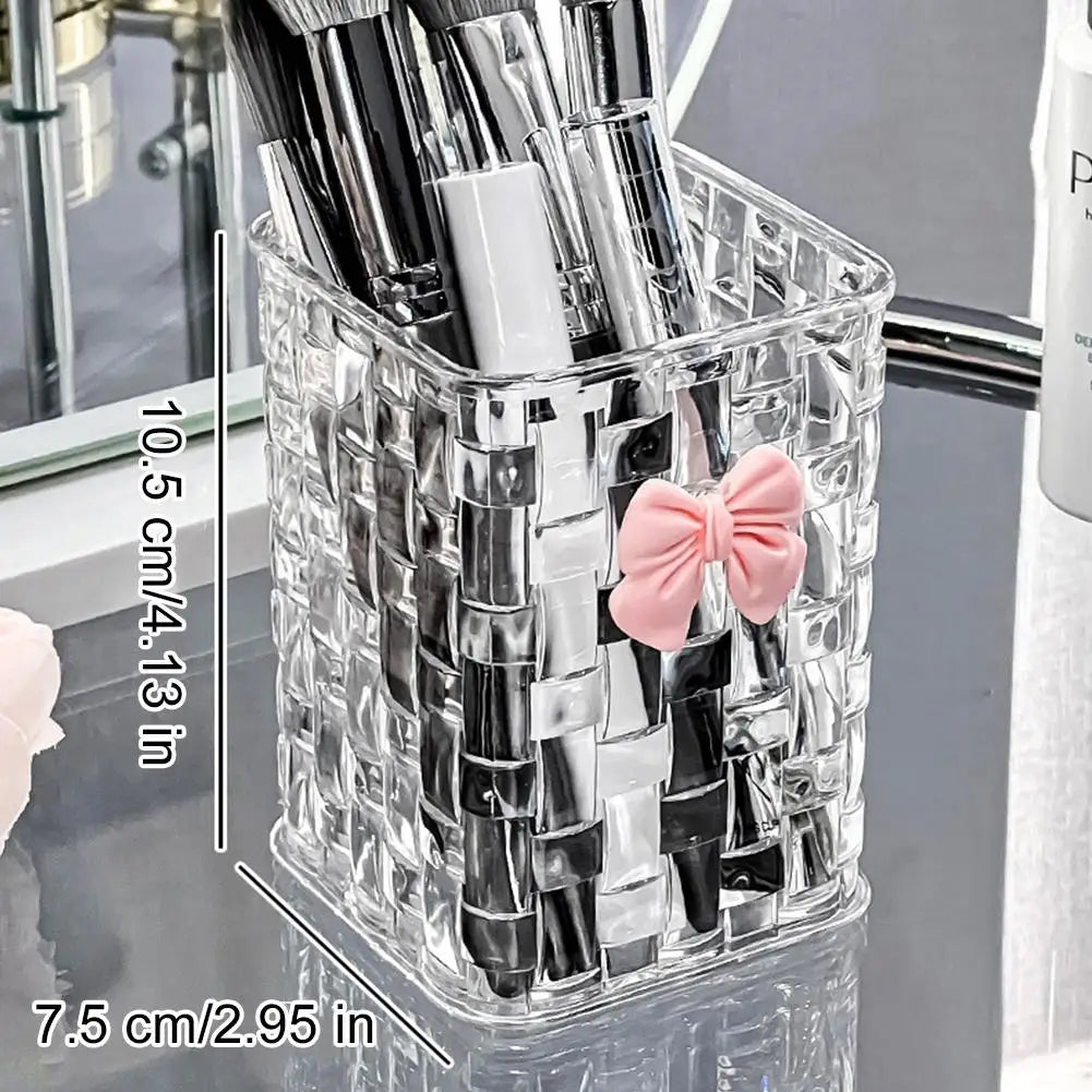 Clear Acrylic Makeup Brush & Cosmetic Desk Organizer