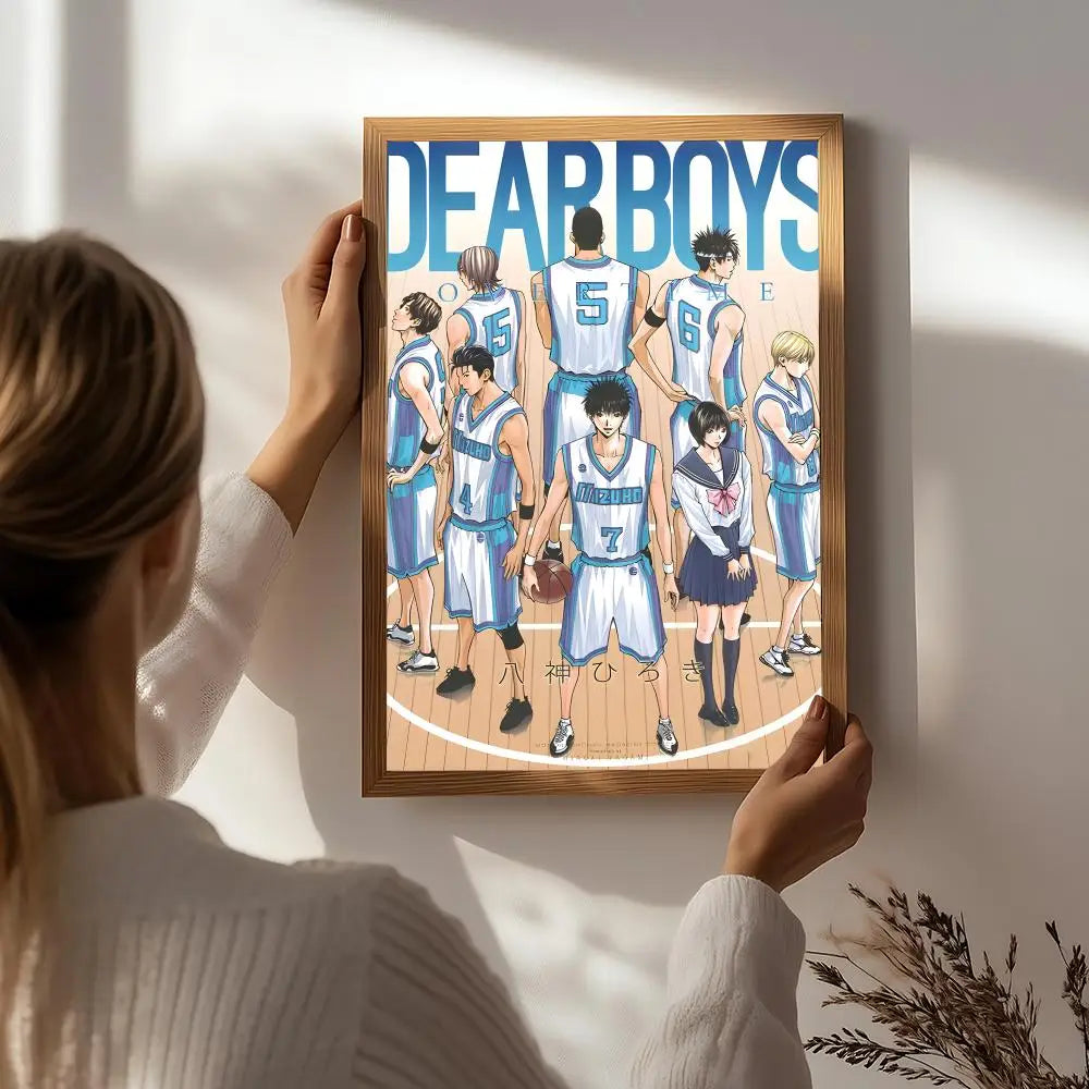 Anime D-Dear Boys HD Poster | Self-Adhesive Waterproof Wall Art Anime Wall Poster Peaceful Pleasures Health and Wellness White1 50X70cmNoframe